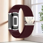 Gevlochten bandje voor Fitbit Charge 5, Charge 6 horloge bordeaux