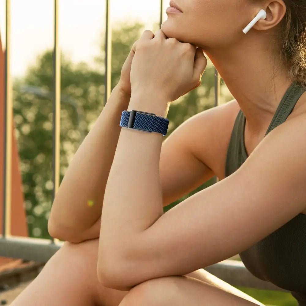 Nylon horlogebandje voor Google Fitbit Air blauw