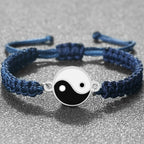 Bracelet Tressé Yin Yang bleu et argent
