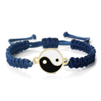 Bracelet Tressé Yin Yang bleu et or