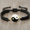 Bracelet Tressé Yin Yang noir et or