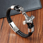 Gedraaide zwarte armband anker
