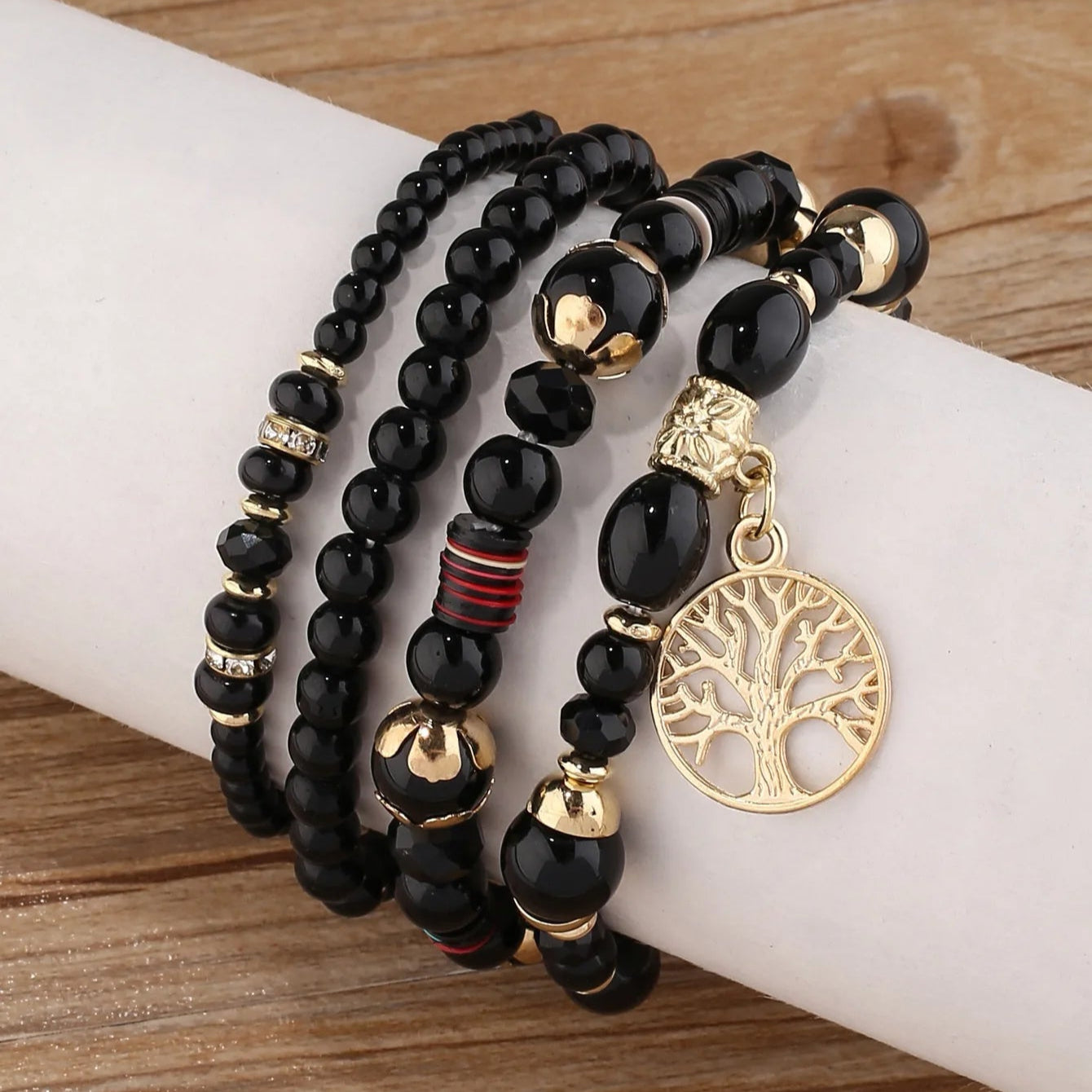 Bracelets avec Arbre de Vie noir