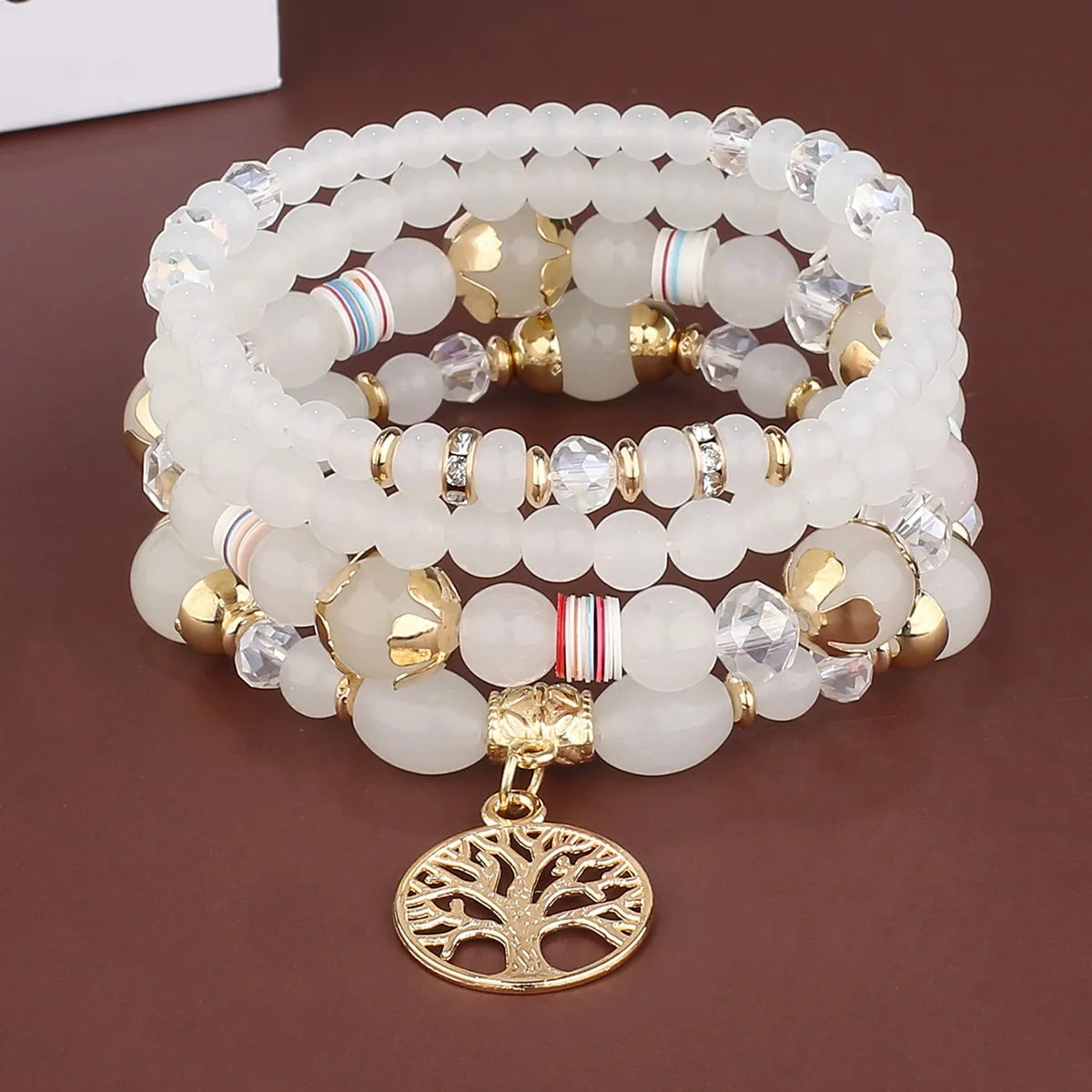 Bracelets avec Arbre de Vie blanc