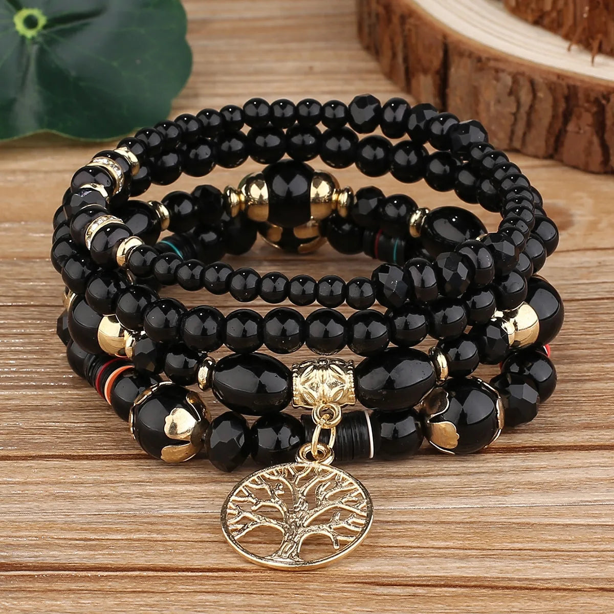 Bracelets avec Arbre de Vie noir