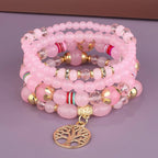 Bracelets avec Arbre de Vie rose