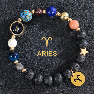 Bracelets Pierre de Lave 12 Constellations Signes Astrologiques du Zodiaque bélier