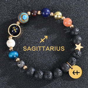 Bracelets Pierre de Lave 12 Constellations Signes Astrologiques du Zodiaque sagittaire