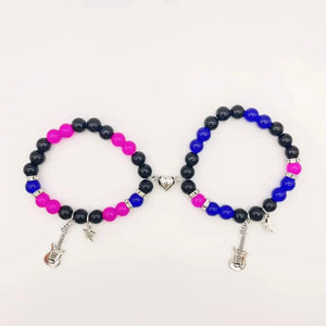 Bracelets pour Couples Guitare Gourmette Magnétique