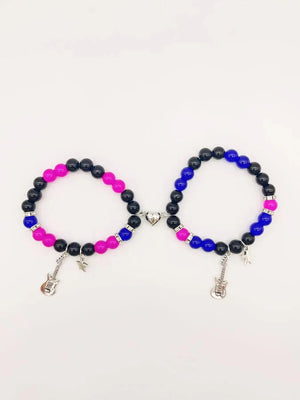 Bracelets pour Couples Guitare Gourmette Magnétique