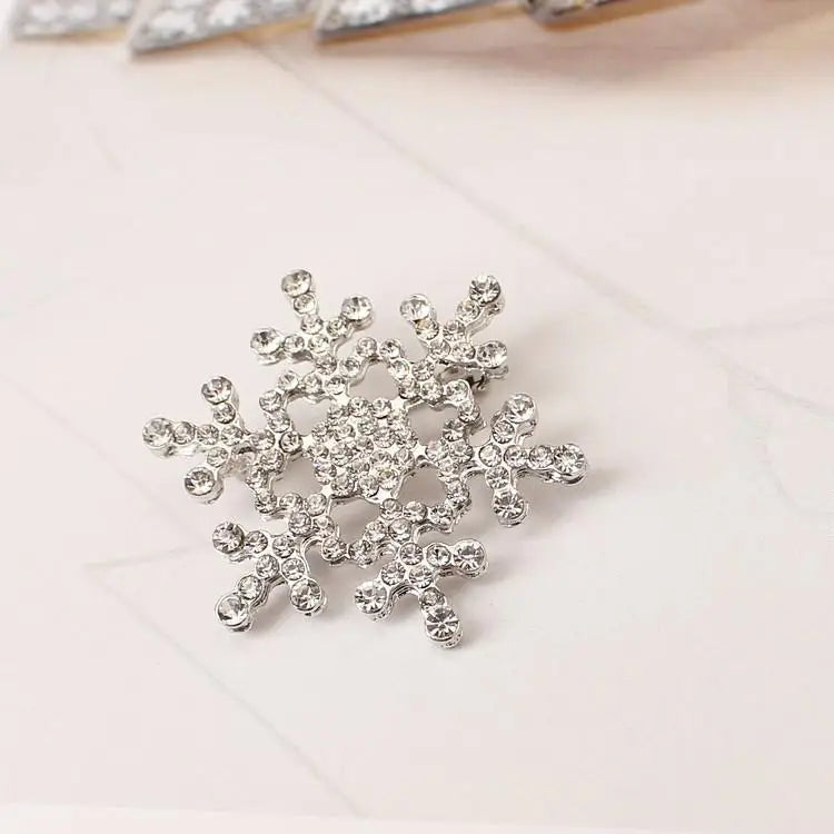 Broche Flocon de Neige Hiver Femme argent