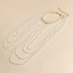 Schouderketting voor dames met parels - Sieraad voor sleutelbeen & schouder