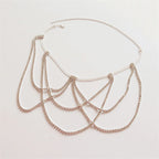 Dijenketting met strass - beenjuweel voor dames zilver