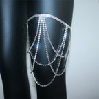 Dijenketting met strass - beenjuweel voor dames zilver