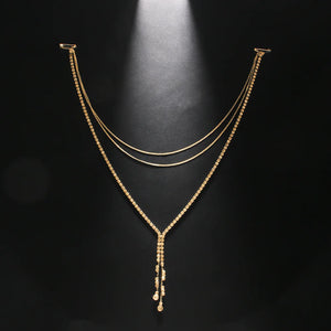 Chaîne de Dos Collier Ornement Dorsal Femme or