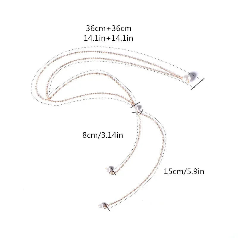 Chaîne de Dos Collier Ornement Dorsal Femme Perles