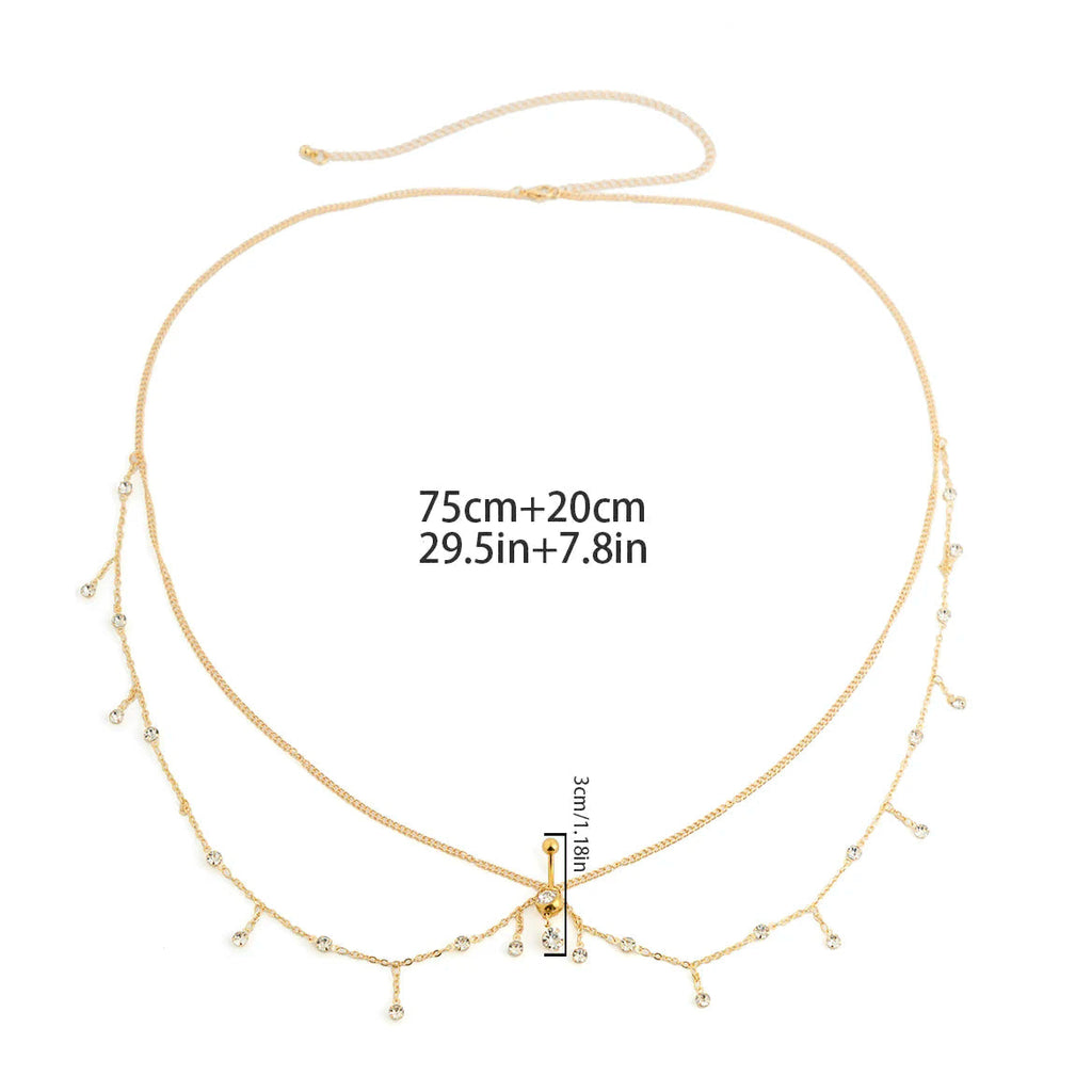Heup- en navelketting - taille- en buikjuweel voor vrouw
