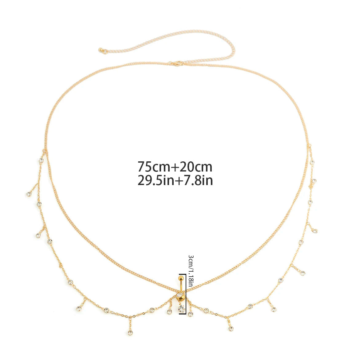 Heup- en navelketting - taille- en buikjuweel voor vrouw