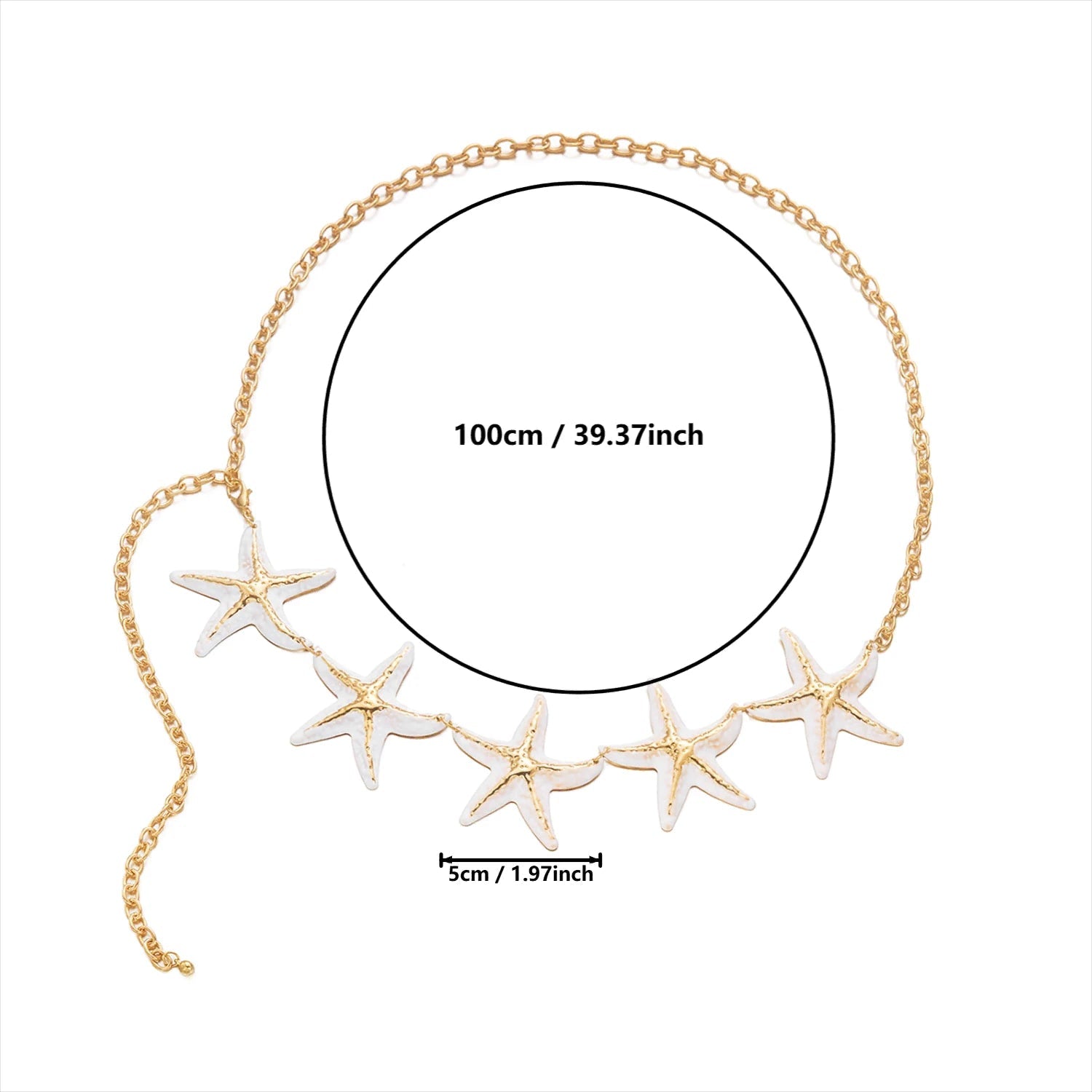 Sterrenzee heupketting - taille- en buikjuweel voor vrouwen