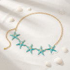 Sterrenzee heupketting - taille- en buikjuweel voor vrouwen blauw