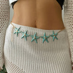 Sterrenzee heupketting - taille- en buikjuweel voor vrouwen blauw