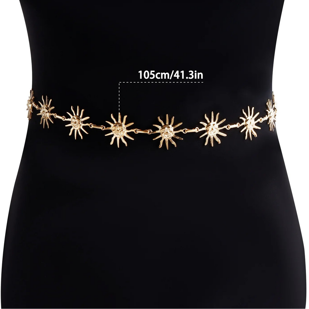 Zon-heupketting - taille- en buikjuweel voor vrouw