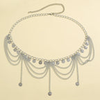 Oosterse heupketting - taille- en buikjuweel voor vrouwen zilver