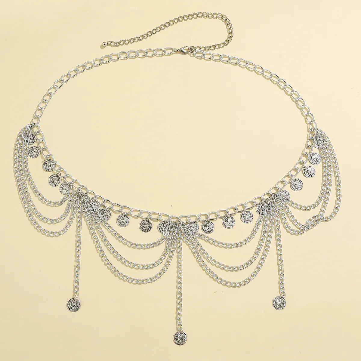Oosterse heupketting - taille- en buikjuweel voor vrouwen zilver
