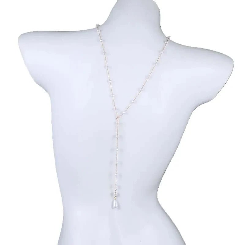 Rugketting voor vrouwen - rugcollier met parels