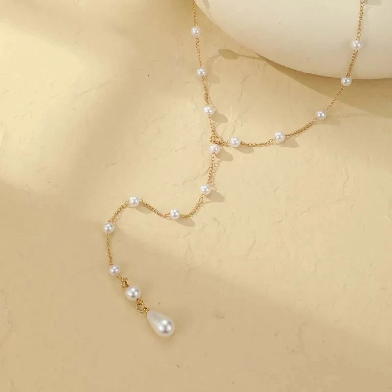 Rugketting voor vrouwen - rugcollier met parels