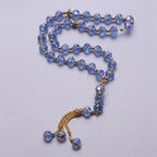 Elegante islamitische gebedsketting - Islamitische Tasbih 33 kralen blauw en goud