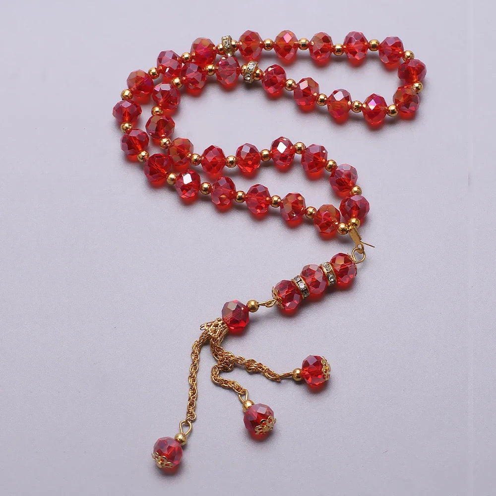 Elegante islamitische gebedsketting - Islamitische Tasbih 33 kralen rood
