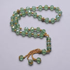 Elegante islamitische gebedsketting - Islamitische Tasbih 33 kralen jade groen en goud