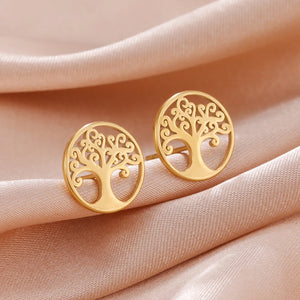 Clous D'oreilles Arbre de vie Boucles or