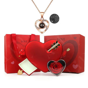 Eternelle Liefde Geschenkdoos met Roos en Ketting 