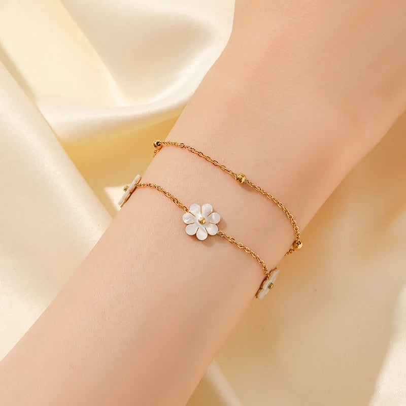 Sieradenset 3 Witte Bloem Sieraden