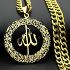 Collier met brede schakels en Arabisch islamitisch moslim Allah-hanger in goud