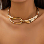 Ketting met gedurfde geometrische textuur 