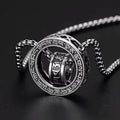 Collier anti-stress avec pendentif rotatif mantra bouddhiste