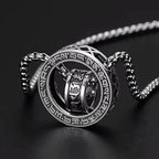 Collier anti-stress avec pendentif rotatif mantra bouddhiste