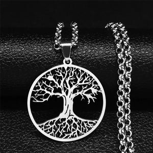 Collier Arbre de Vie Pendentif Acier Trempé homme