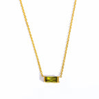 Collier avec Fin Pendentif Coloré Pierre de Naissance