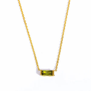 Collier avec Fin Pendentif Coloré Pierre de Naissance