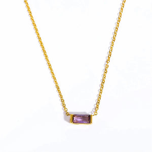 Collier avec Fin Pendentif Coloré Pierre de Naissance