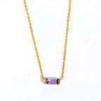 Collier avec Fin Pendentif Coloré Pierre de Naissance