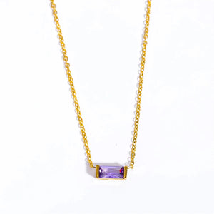 Collier avec Fin Pendentif Coloré Pierre de Naissance