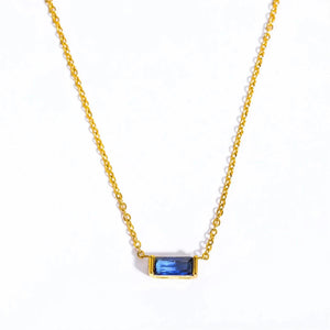 Collier avec Fin Pendentif Coloré Pierre de Naissance