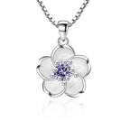 Collier avec Pendentif Fleur pour Femme violet
