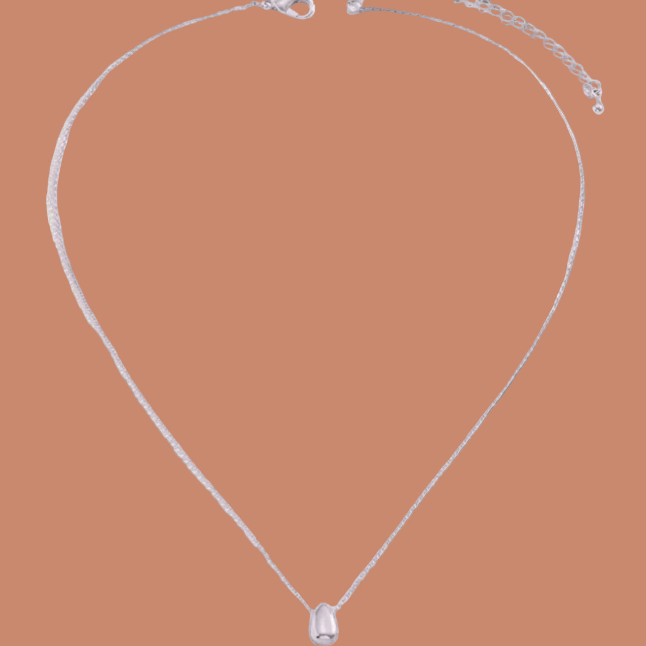 Collier avec Fin Pendentif Goutte d'Eau argent