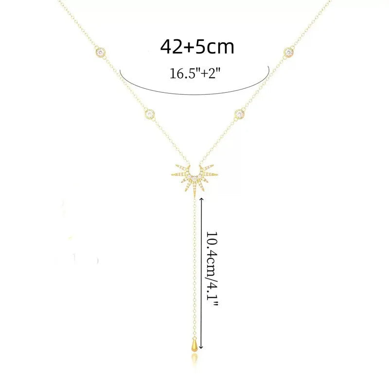 Collier avec Long Pendentif Soleil 